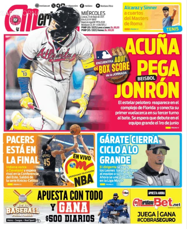 Capa jornal Meridiano 2025-05-14