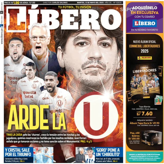 Capa jornal Líbero 2025-05-13