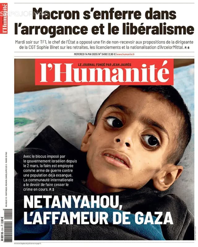 Capa jornal L'Humanité 2025-05-14