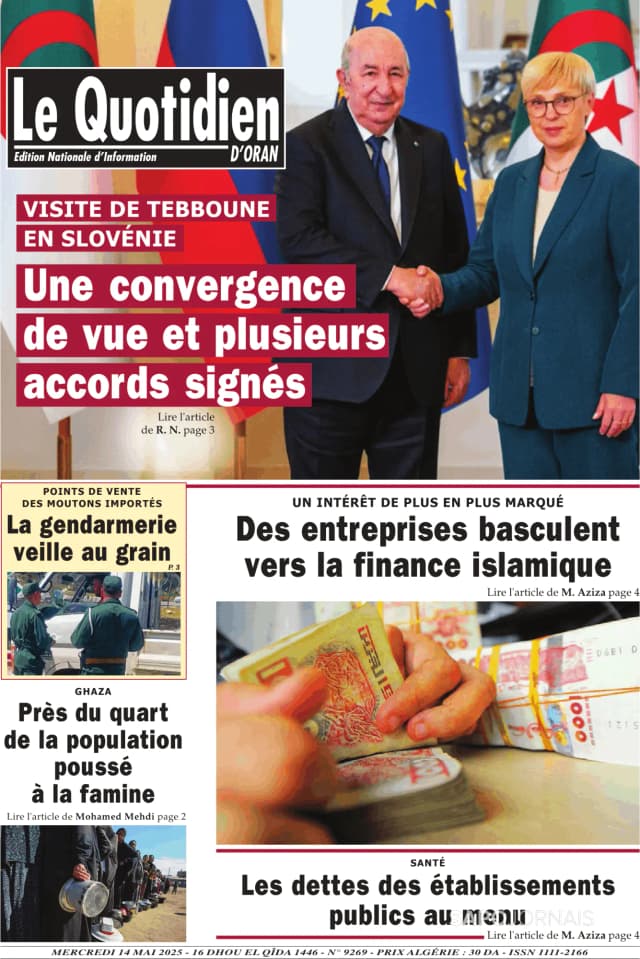 Capa jornal Le Quotidien D’Oran 2025-05-14