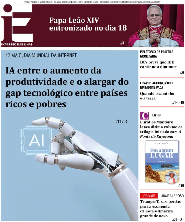 Capa jornal Expresso das Ilhas 2025-05-14