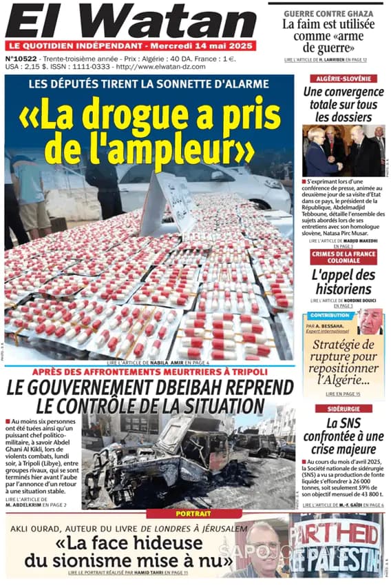 Capa jornal El Watan 2025-05-14