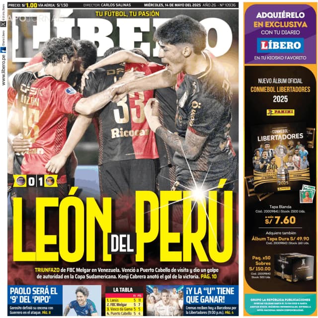 Capa jornal Líbero 2025-05-14
