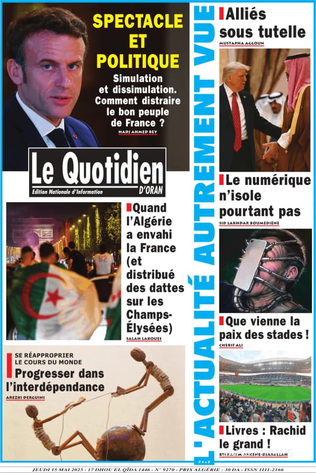 Capa jornal Le Quotidien D’Oran 2025-05-15
