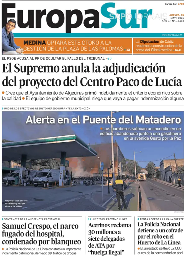 Capa jornal El Día de Córdoba 2025-05-15