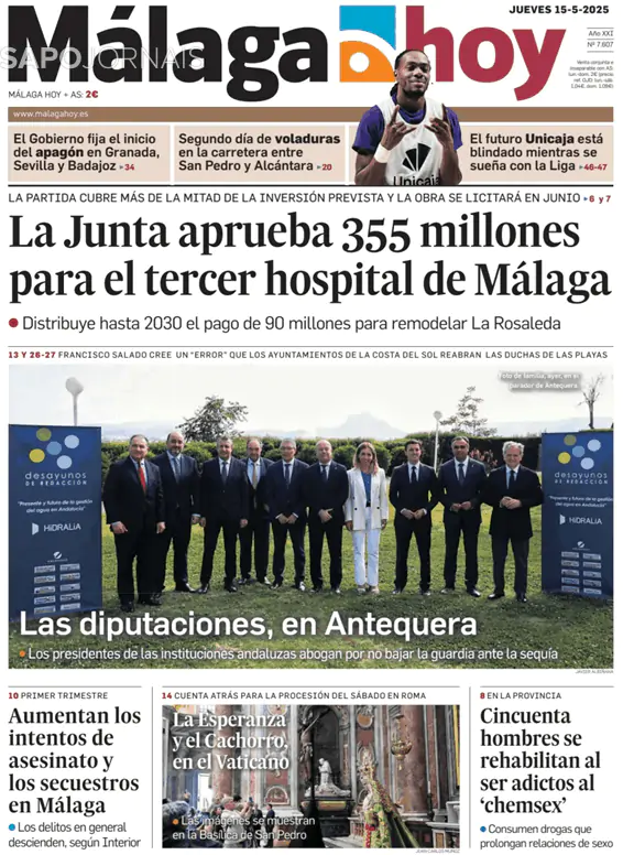 Capa jornal Málaga Hoy 2025-05-15