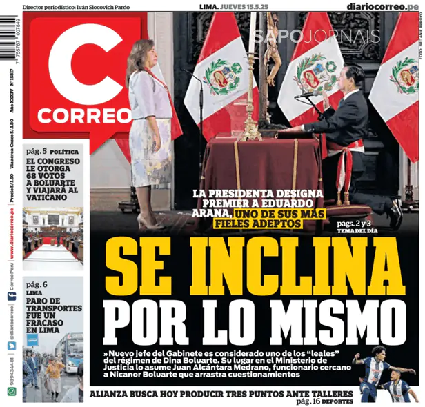 Capa jornal Diario Correo 2025-05-15