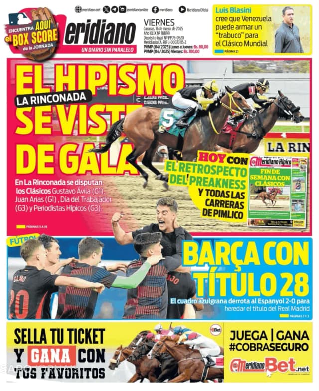 Capa jornal Meridiano 2025-05-16