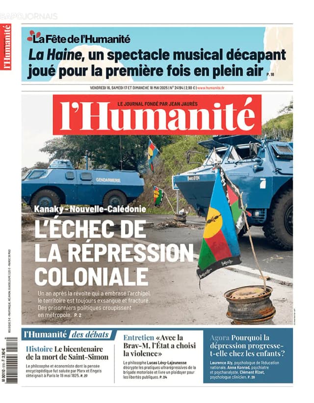 Capa jornal L'Humanité 2025-05-16