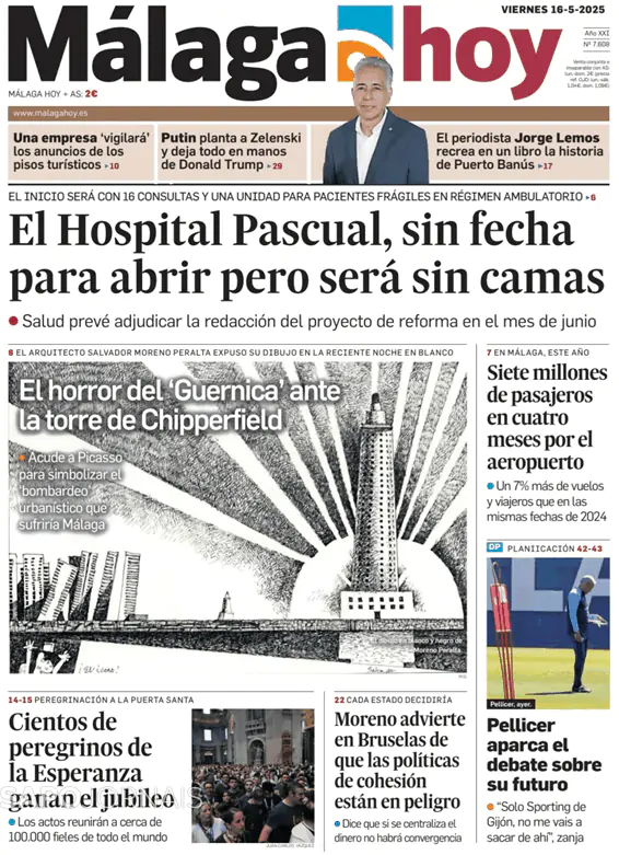 Capa jornal Málaga Hoy 2025-05-16