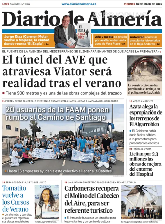 Capa jornal Diario de Almería 2025-05-16