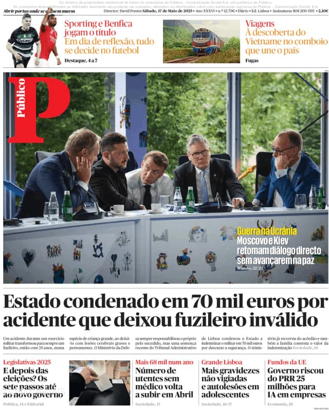 Capa jornal Público 2025-05-17