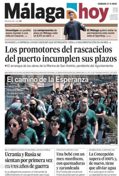 Capa jornal Málaga Hoy 2025-05-17
