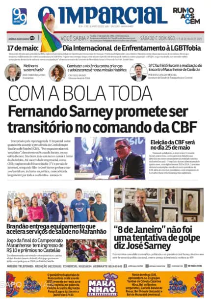 Capa jornal O Imparcial 2025-05-17