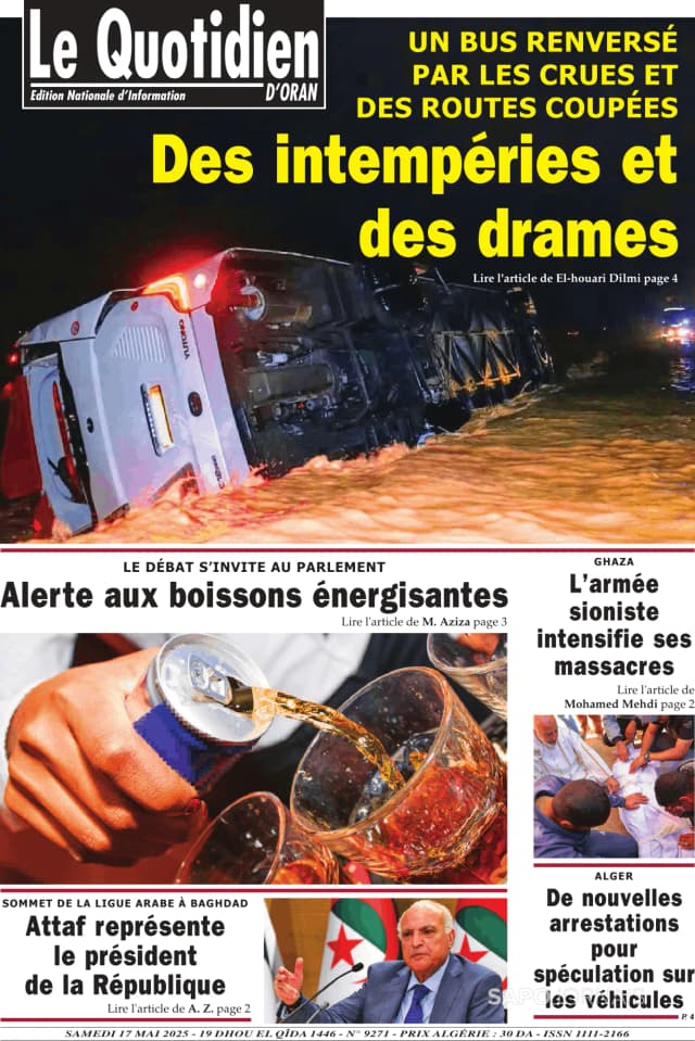 Capa jornal Le Quotidien D’Oran 2025-05-17