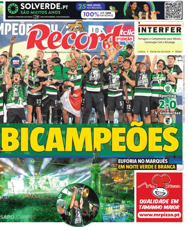 Capa jornal Record 2025-05-18