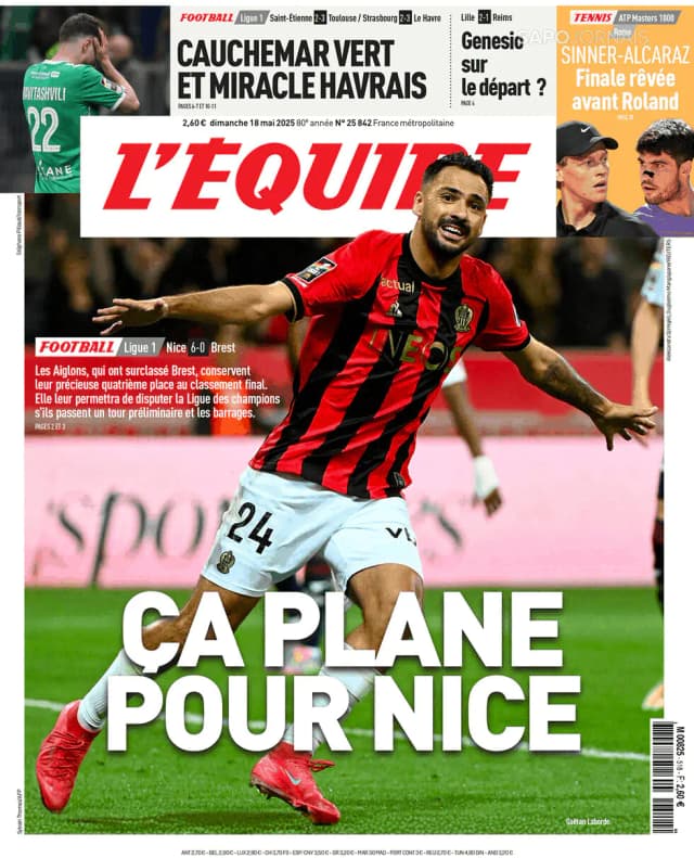 Capa jornal L'Équipe 2025-05-18