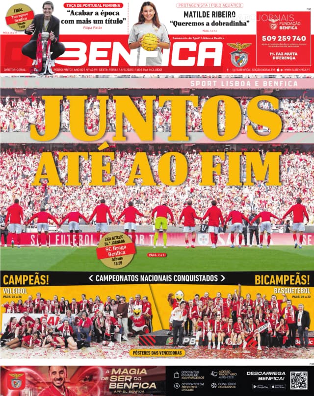 Capa jornal O Benfica 2025-05-19