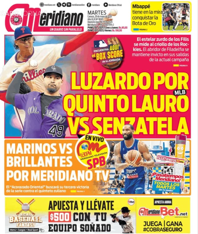 Capa jornal Meridiano 2025-05-20
