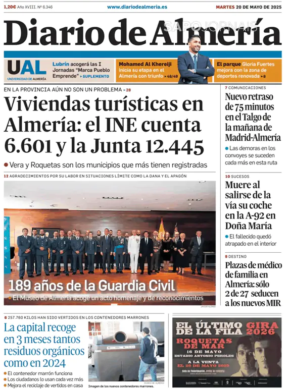 Capa jornal Diario de Almería 2025-05-20