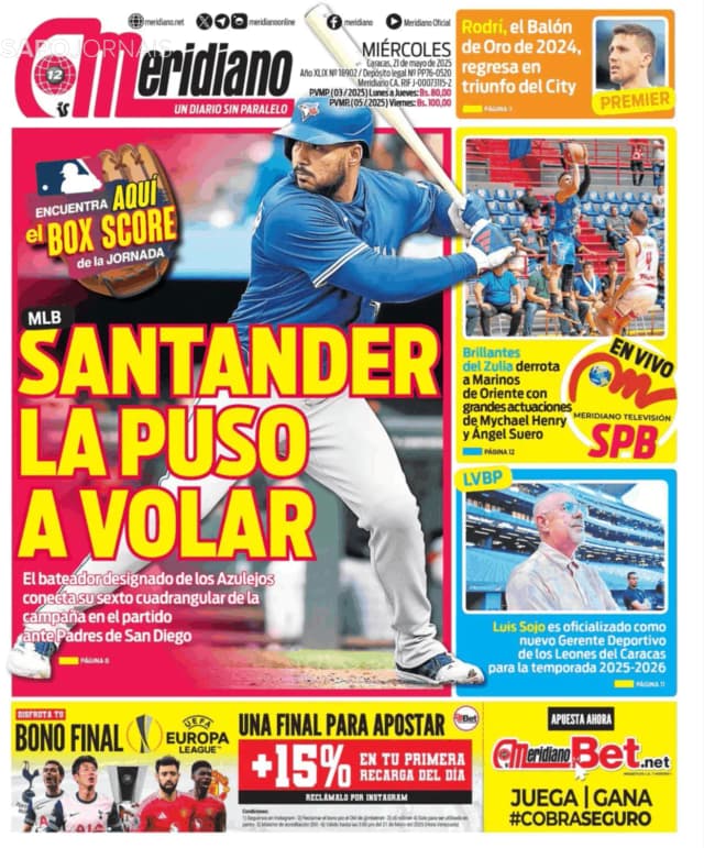 Capa jornal Meridiano 2025-05-21