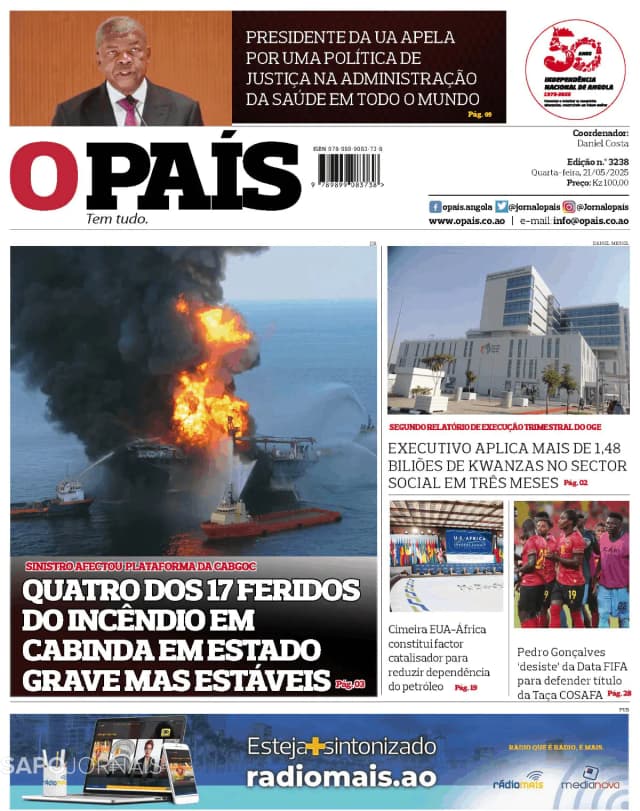 Capa jornal O País 2025-05-21