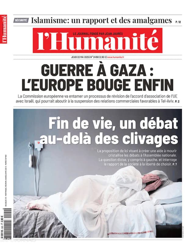 Capa jornal L'Humanité 2025-05-22