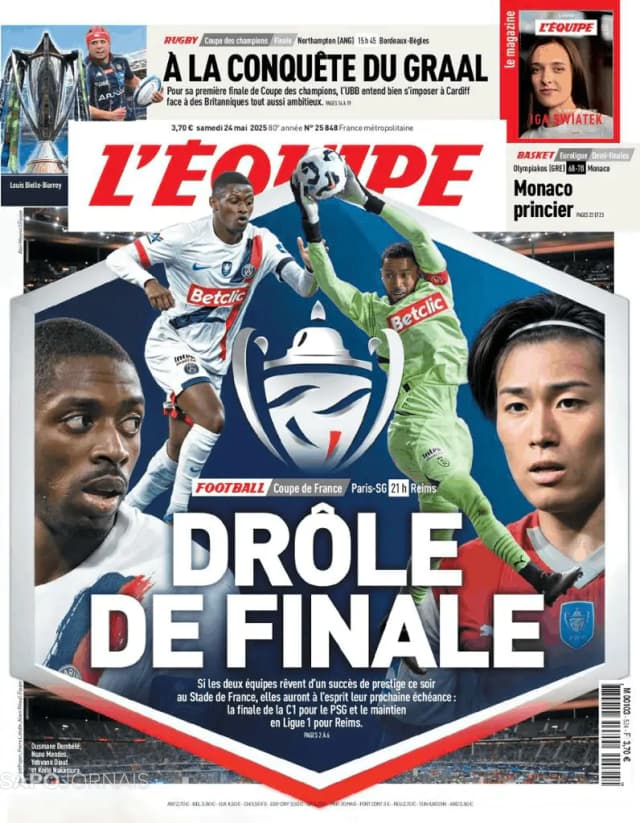 Capa jornal L'Équipe 2025-05-24