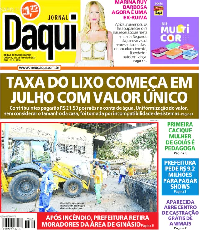 Capa jornal O Popular 2025-05-24