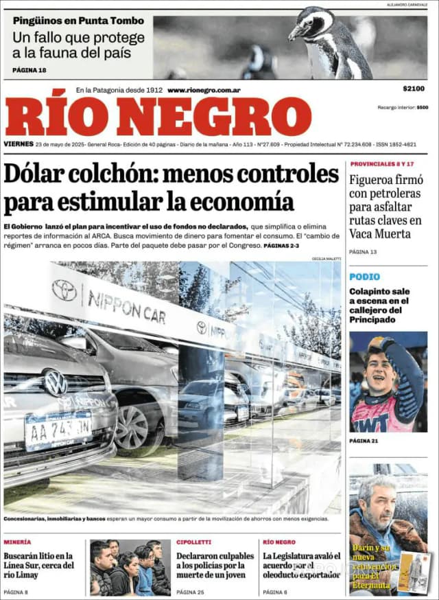 Capa jornal Rio Negro 2025-05-23