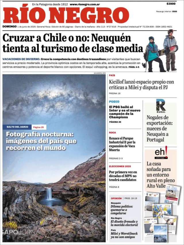 Capa jornal Rio Negro 2025-06-01