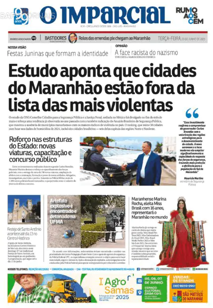 Capa jornal O Imparcial 2025-06-03