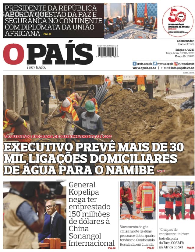 Capa jornal O País 2025-06-03