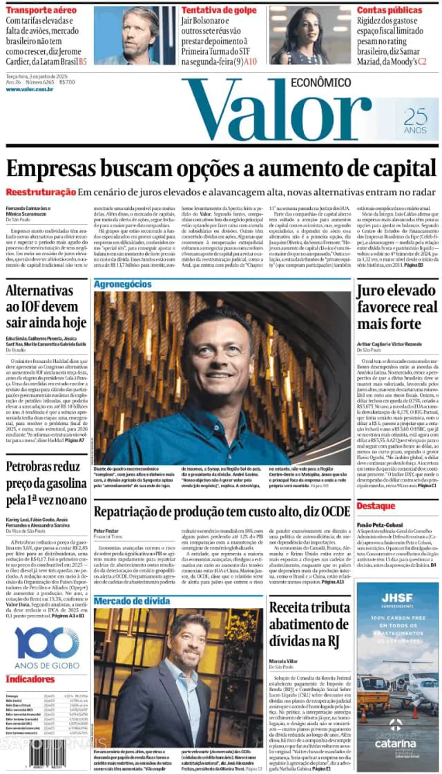 Capa jornal Valor Econômico 2025-06-03