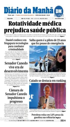 Capa jornal Diário da Manhã 2025-06-03