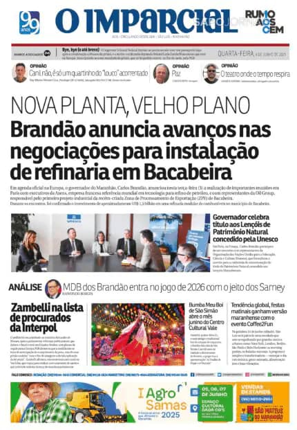 Capa jornal O Imparcial 2025-06-04