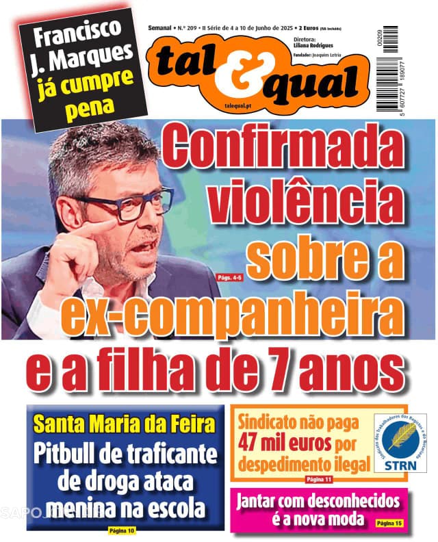Capa jornal Tal & Qual 2025-06-04