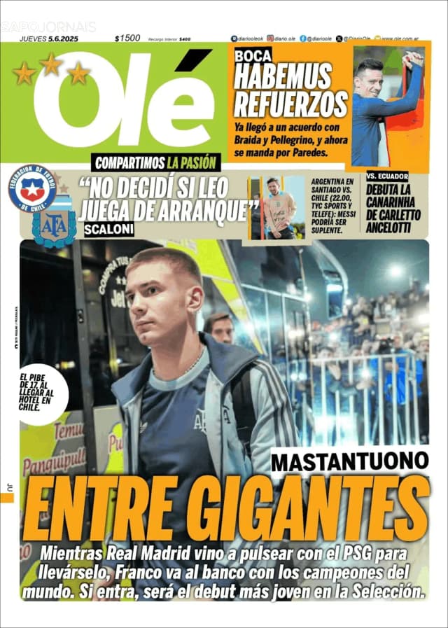 Capa jornal Olé 2025-06-05