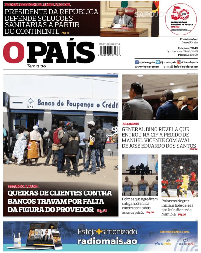Capa jornal O País 2025-06-05
