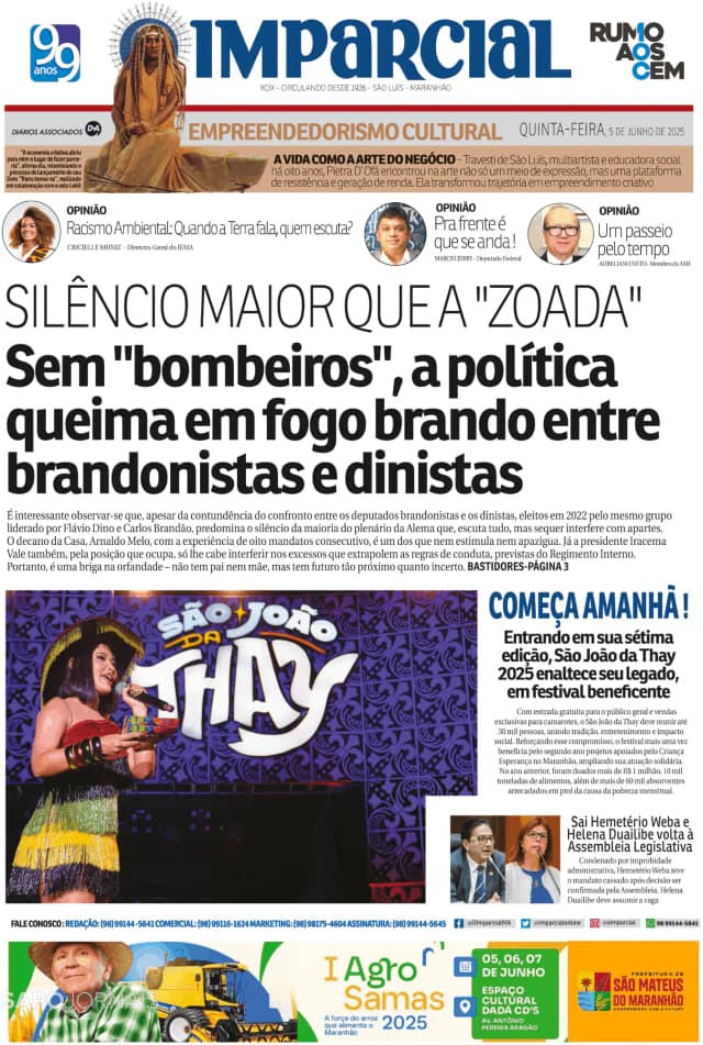 Capa jornal O Imparcial 2025-06-05