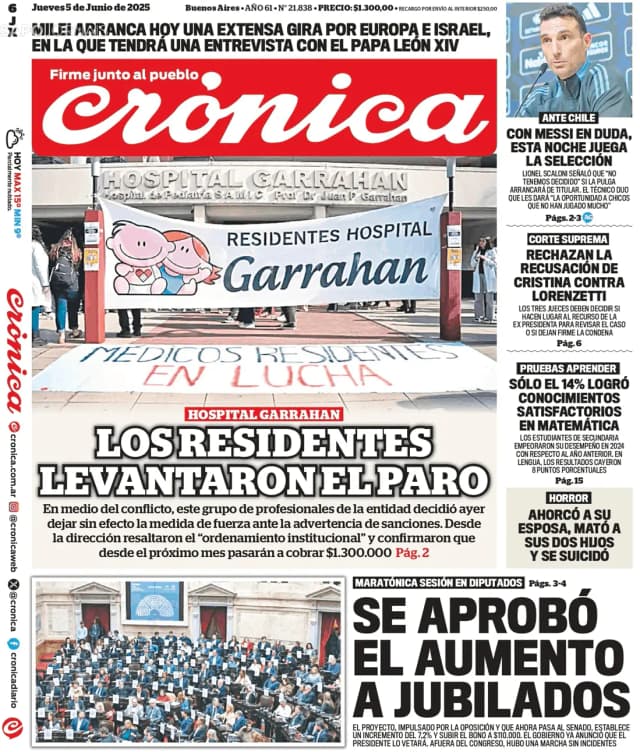 Capa jornal Crónica 2025-06-05