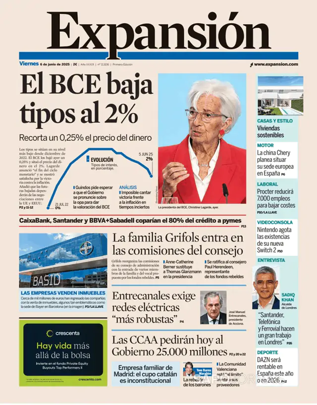 Capa jornal Expansión 2025-06-06
