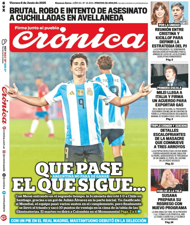 Capa jornal Crónica 2025-06-07