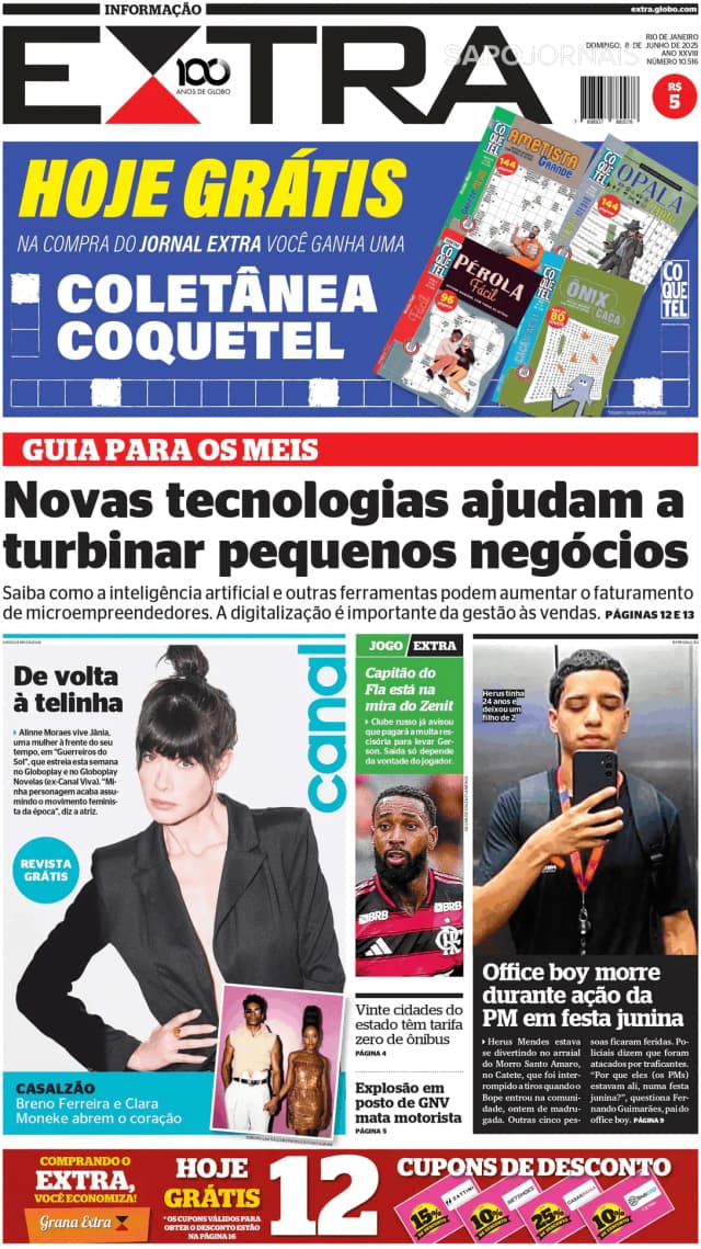 Capa jornal Extra 2025-06-08