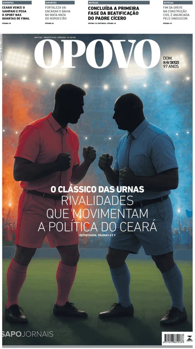 Capa jornal O Povo 2025-06-08