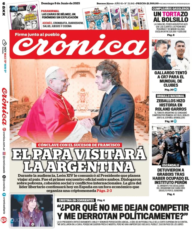 Capa jornal Crónica 2025-06-08
