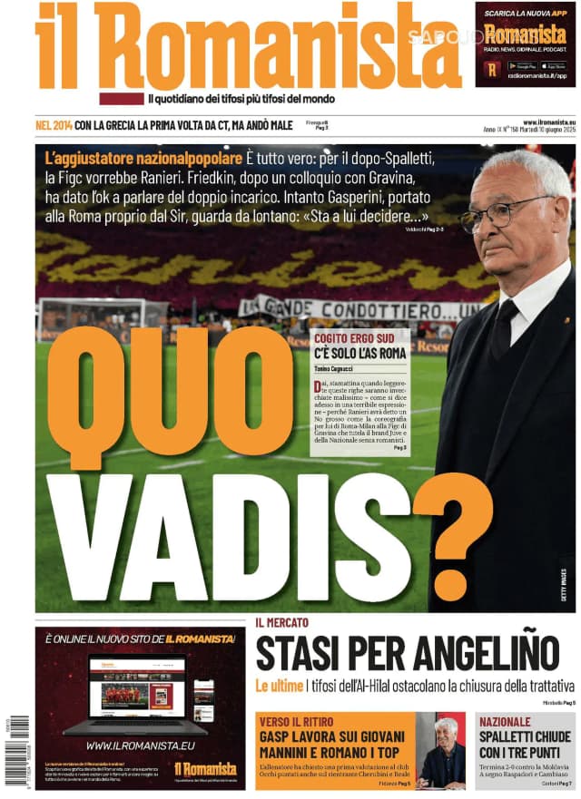 Capa jornal Il Romanista 2025-06-10