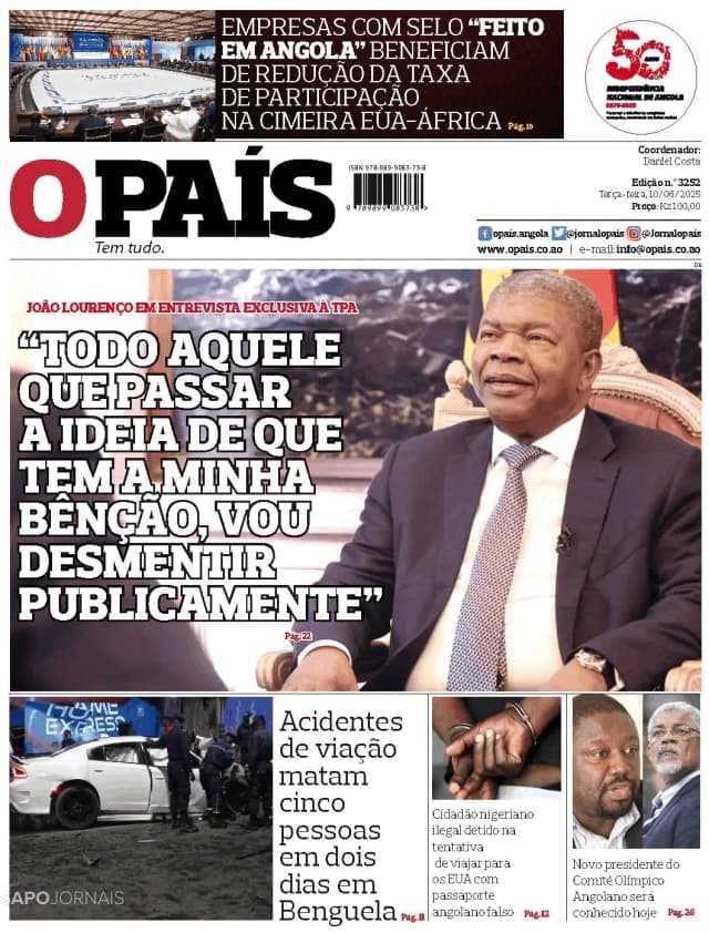 Capa jornal O País 2025-06-10