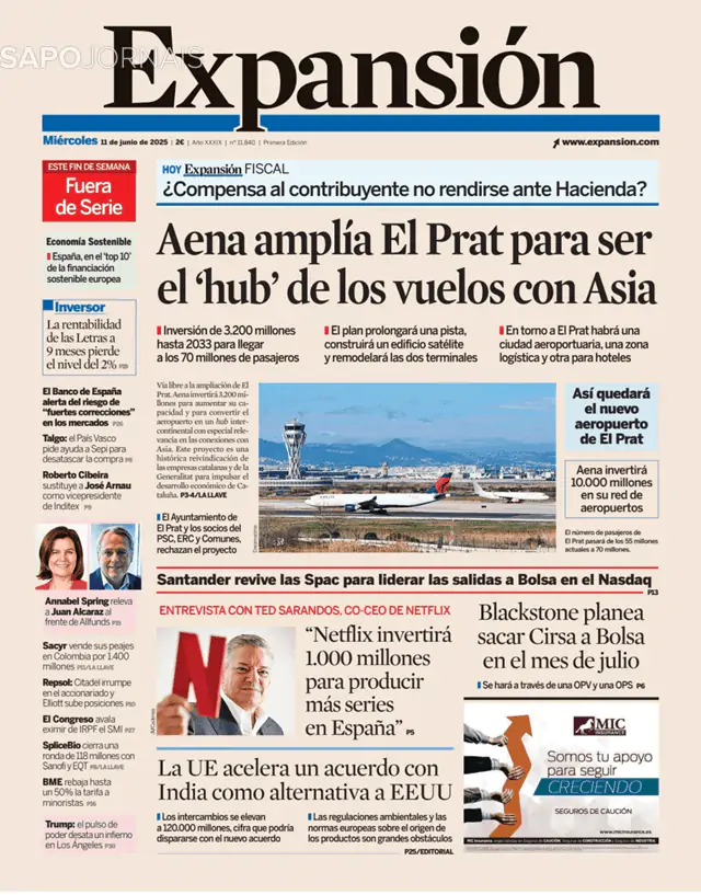 Capa jornal Expansión 2025-06-11