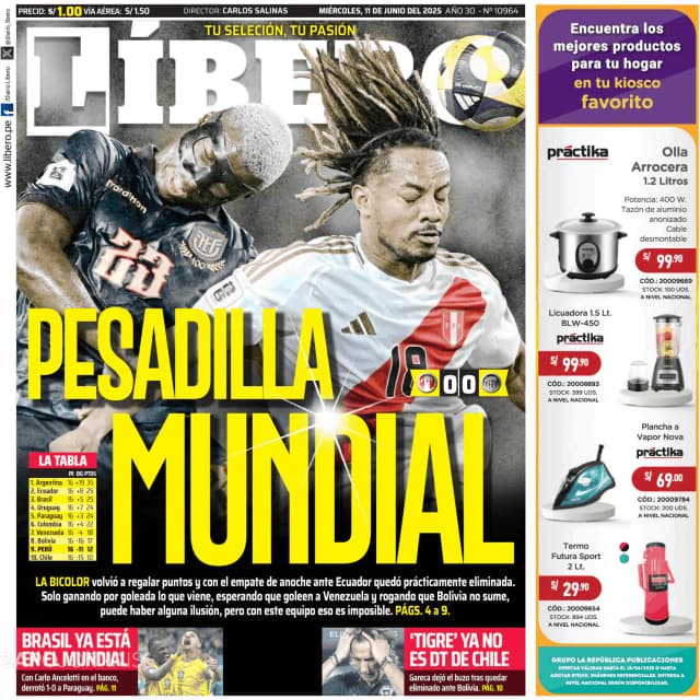 Capa jornal Líbero 2025-06-11